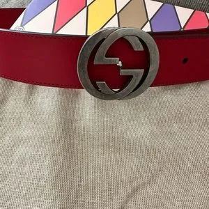 Gucci | Accessories | Gucci Belt Red W37 | Poshmark display picture 3